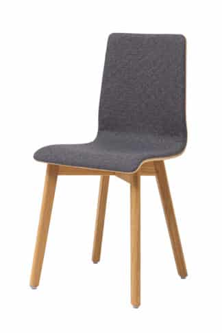 Dubová olejovaná jedálenská stolička Luka s prešívanou látkou