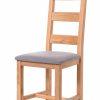 Dubová olejovaná a voskovaná stolička Ladder Back sivá látka