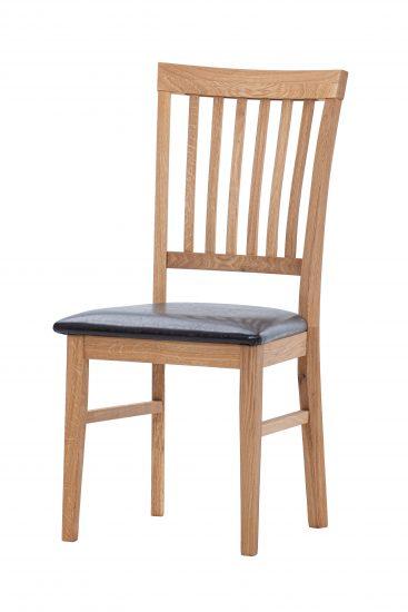 Dubová olejovaná stoličky Raines čierna lesklá koženka 1