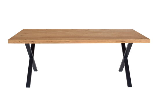 Jedálenský stôl z masívu duba Iron s kovovými nohami – srdce Vašej domácnosti, kde sa spája elegancia, kvalita a funkčnosť do jedného harmonického celku.