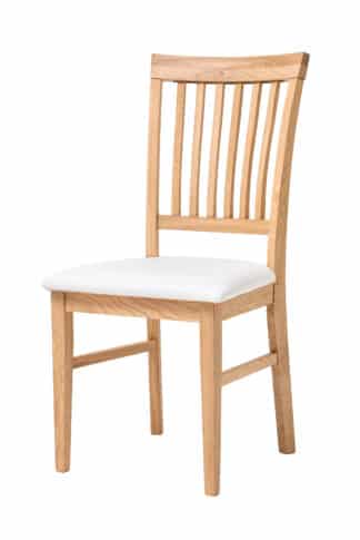 Dubová olejovaná a voskovaná stolička Raines s bielou koženkou