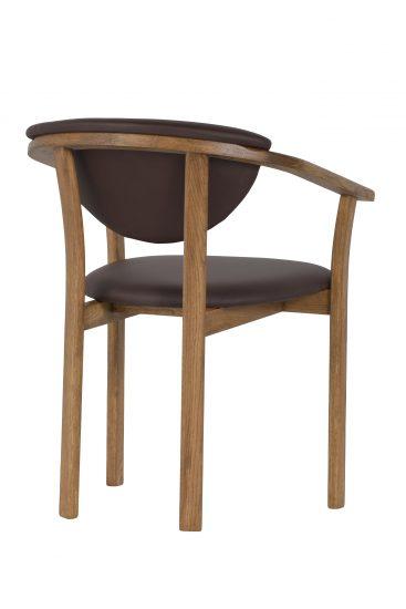 Dubová lakovaná stolička Alexis rustik hnedá koženka 3