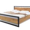 Masívna posteľ 160×200 Olivia v kombinácii dubového dreva a kovu