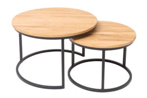 Súprava dvoch olejovaných a voskovaných stolov Mango