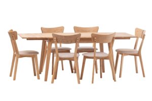 Dubový jedálenský set Urbano-Diana béžová látka