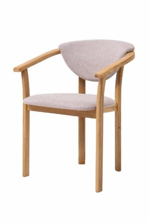 Drevená stolička s podrúčkami Alexis béžová látka