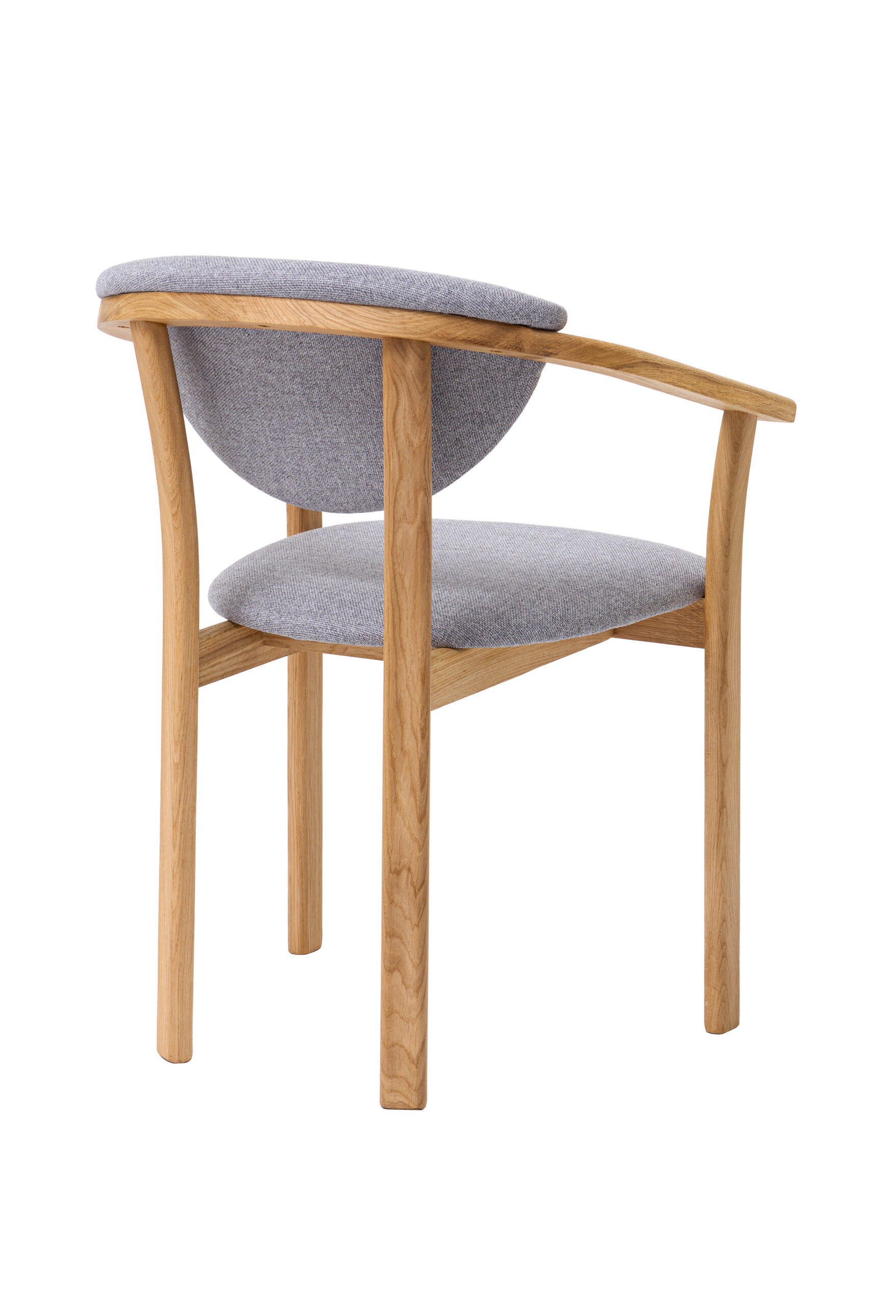 Drevená stolička s podrúčkami Alexis sivá látka - Image 3