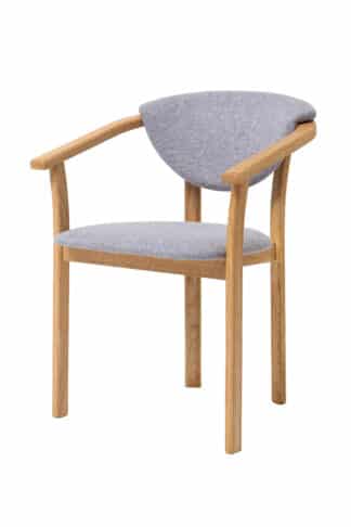 Drevená stolička s podrúčkami Alexis sivá látka