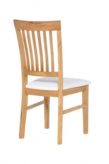 Dubová lakovaná stolička Raines s bielou koženkou 2