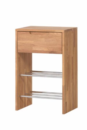 Skrinka na topánky z masívneho dubového dreva Delf so zásuvkou