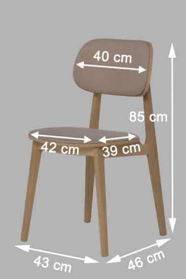 Dubová olejovaná a voskovaná polstrovaná stolička Verde šedá látka 6