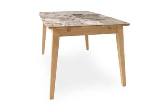 Dubový olejovaný a voskovaný jedálenský stôl Urbano s talianskou mramorovou keramickou doskou (výber dekoru) 5