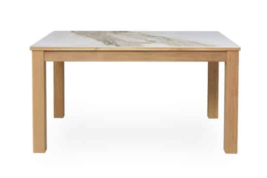 Jedálenský olejovaný stôl Korund z masívneho duba s talianskou mramorovou keramickou doskou (výber dekoru) 2