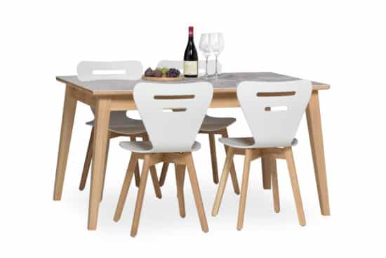 Dubový olejovaný a voskovaný jedálenský stôl Urbano s talianskou mramorovou keramickou doskou (výber dekoru) 3