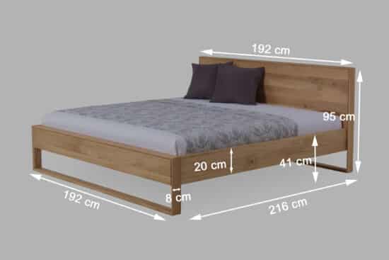 Dubová masívna posteľ Monaco 180x200 cm (viac variantov veľkostí) 17