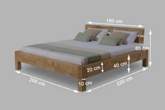Dubová trámová postel Mishel 180 x 200cm vv olejovaném