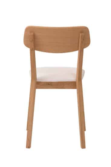 Elegantní dubová židle Vilnius s bílou koženkou přinese pohodlí a styl do vaší jídelny, kavárny nebo restaurace.