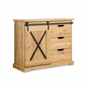 Představujeme vám masivní komodu Railway 2, skvělý doplněk do vašeho domova, který zaujme svým jedinečným designem a praktičností.
