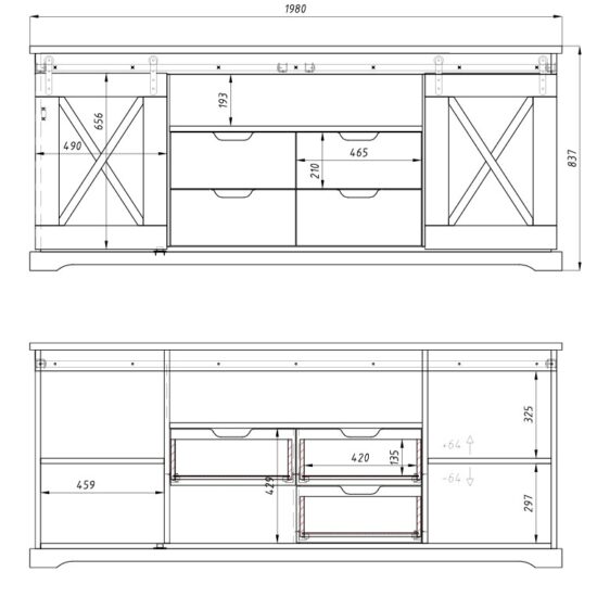 Představujeme vám masivní komodu Railway, skvělý doplněk do vašeho domova, který zaujme svým jedinečným designem a praktičností.