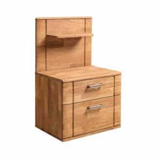 Dřevěný noční stolek Elza - díky použití přírodního materiálu dubu, bude každý kus originálním doplňkem Vašeho interiéru.