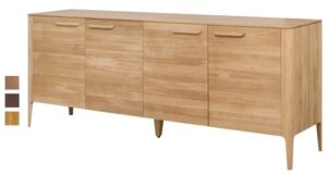 Dubová komoda Atlanta v skandinávském stylu s minimalistickým designem a tenkými liniemi je skvělým doplňkem každého interiéru.