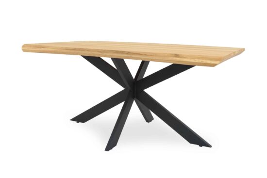 Jedálenský stôl Spider z dubového masívu s kovovými nohami sa stane srdcom vášho domova a spojí eleganciu, kvalitu a funkčnosť do jedného harmonického celku.
