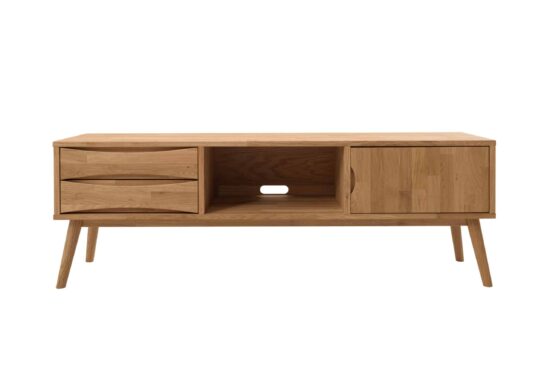 Televízna komoda Futura z dubového masívu je vynikajúci kus nábytku, ktorý dokonale spája eleganciu, funkčnosť a udržateľnosť.