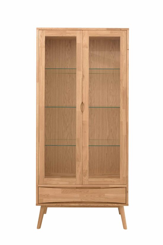 Sklenená vitrína Futura - špičkový kus nábytku, ktorý dokonale spája eleganciu, funkčnosť a udržateľnosť.