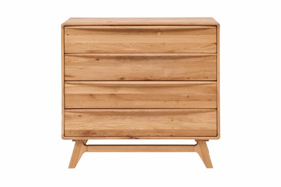 Dubová masívna komoda Bara 4Z spája prírodnú krásu dubového dreva s praktickým usporiadaním štyroch zásuviek so systémom soft close. Elegantný dizajn so zaoblenými hranami a kvalitná olejová povrchová úprava zaisťujú dlhú životnosť aj jednoduchú údržbu. Štýlový a funkčný kúsok, ktorý zapadne do každého interiéru.