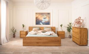 Masivní dubová postel Celin