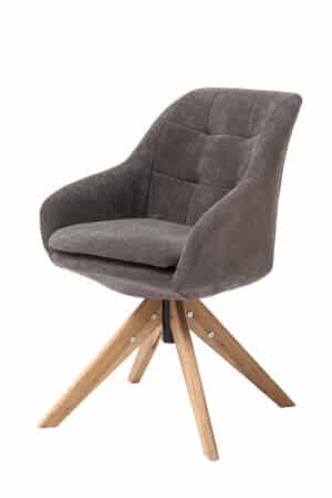 Otočné kresielko Hugo v sivom vyhotovení spája maximálne pohodlie s moderným dizajnom. Mäkké polstrovanie, príjemná látka a masívne dubové nohy z neho robia štýlový a praktický doplnok do každého interiéru.