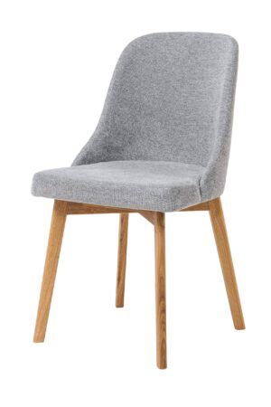 Stolička Milis spája prírodnú krásu masívneho duba s jemným sivým čalúnením, ktoré dodá vášmu interiéru moderný a útulný vzhľad. Vďaka pohodlnému tvarovaniu a kvalitnému spracovaniu je ideálna na každodenné používanie. Skvele doplní každý jedálenský priestor, kde sa kladie dôraz na štýl aj komfort.