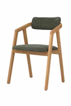 Dubová stolička Aksel so zeleným polstrovaním