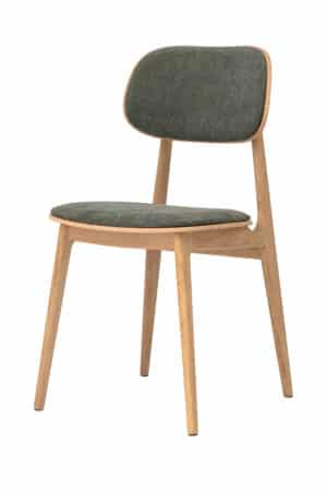 Jedálenská stolička Verde v zelenom vyhotovení vyniká čistými líniami, kvalitným dubovým masívom a komfortným čalúnením. Ergonomické tvarovanie zaisťuje pohodlie aj pri dlhšom sedení, zatiaľ čo nadčasový dizajn ľahko zapadne do moderných aj klasických interiéroch. Ideálna voľba pre domov aj štýlové gastro priestory.