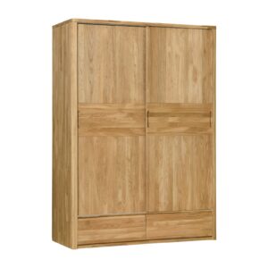 Masívna skriňa Lausanne s dvoma posuvnými dverami nielen pozdvihne vzhľad Vašej spálne, ale zároveň Vám bude slúžiť dlhé roky. Zaujme prirodzenou kresbou dreva aj nadčasovým dizajnom. Prakticky riešený interiér ponúka kombináciu políc, šatníkovej tyče a dvoch zásuviek, takže budete mať všetky veci prehľadne usporiadané a vždy ľahko dostupné.