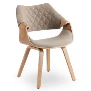 Křesílko Luise je ideální volbou pro všechny, kteří hledají spojení moderního designu, kvalitních materiálů a maximálního pohodlí. Elegantní křivky, přírodní dubové dřevo a komfortní čalounění vytváří harmonický kus nábytku, který dodá každému prostoru výjimečný charakter.