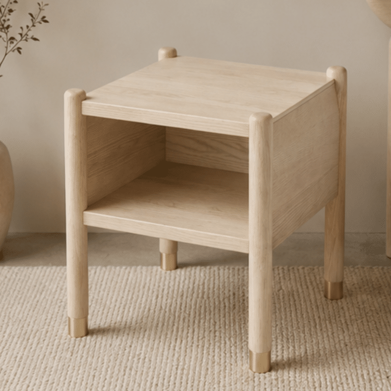 Walora natural prináša do interiéru harmóniu masívneho dreva a elegantných zlatých akcentov. Každý detail, od výraznej kresby jaseňa až po zaoblené nohy so zlatými koncami, podčiarkuje jeho osobitý charakter. Ideálna voľba pre útulnú a štýlovú spálňu.